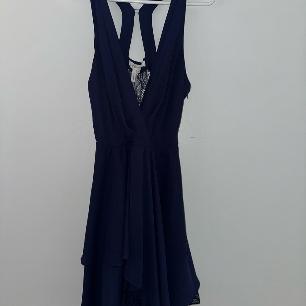 BCBGeneration Black Pleated Halter Sundress